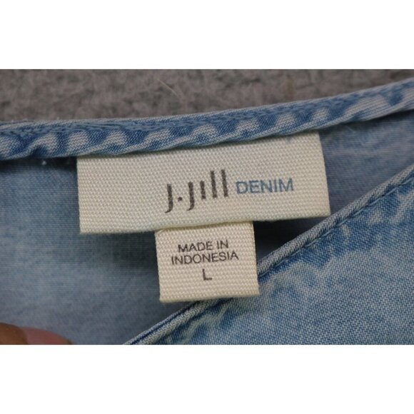 J.Jill Denim 3/4 Belled Sleeve Tunic-Size Large-BOHO - Picture 5 of 11